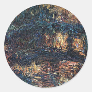 Pegatina Redonda Puente Japonés de Claude Monet, Arte Antiguo Fino