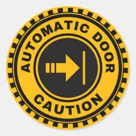 Pegatina Redonda Puerta Automática A La Derecha