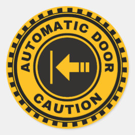 Pegatina Redonda Puerta automática a la izquierda