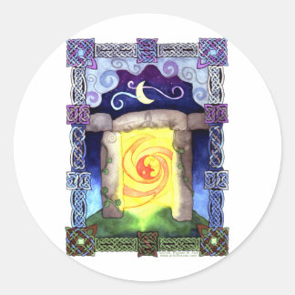 Pegatina Redonda Puerta Celta