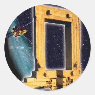 Pegatina Redonda Puerta del espacio de Apolo