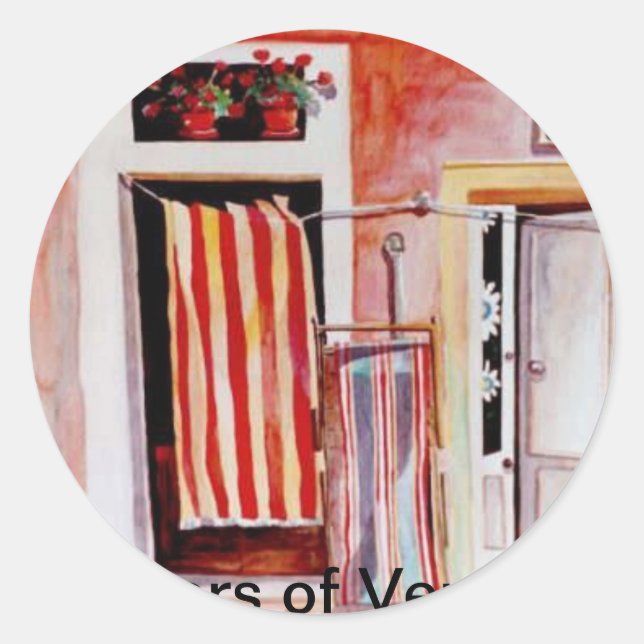 Pegatina Redonda Puertas de Venecia (Anverso)