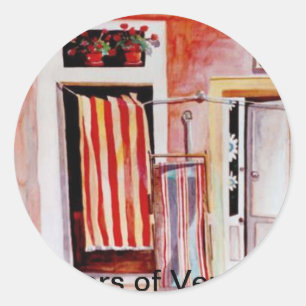 Pegatina Redonda Puertas de Venecia