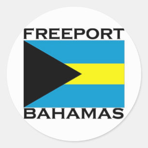 Pegatina Redonda Puerto franco, Bahamas