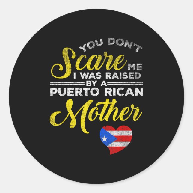 Pegatina Redonda Puerto Rican Funny Quote Puerto Rico Pride Distres (Anverso)
