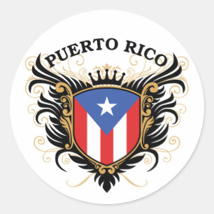 Pegatina Redonda Puerto Rico