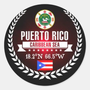 Pegatina Redonda Puerto Rico