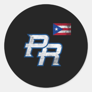 Pegatina Redonda Puerto Rico 2023 Orgullo de Bandera de Béisbol por