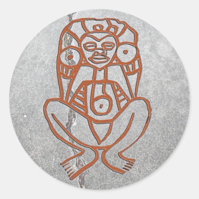 Pegatina Redonda Puerto Rico - diosa (Anverso)