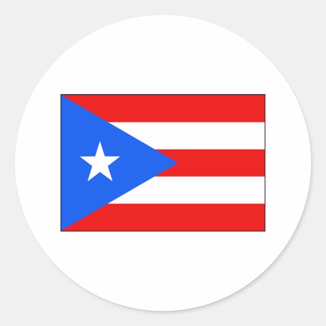 Pegatina Redonda Puerto Rico FLAG International (Anverso)