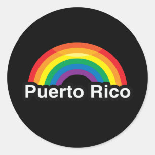 PEGATINA REDONDA PUERTO RICO ORGULLO LGBT RAINBOW