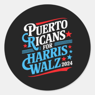 Pegatina Redonda Puertorriqueños Por Las Elecciones Presidenciales
