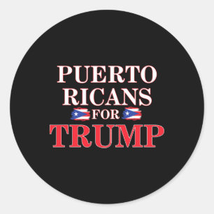 Pegatina Redonda Puertorriqueños Por Trump Orgullo Patriótico Ameri