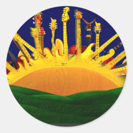 PEGATINA REDONDA ¡PUESTA DE SOL ELÉCTRICO!