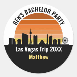 Pegatina Redonda Puesta de sol en Las Vegas Strip Vacaciones person