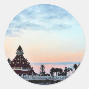 Pegatina Redonda Puesta del sol de Del Coronado