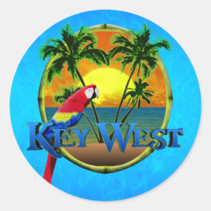 Pegatina Redonda Puesta del sol de Key West