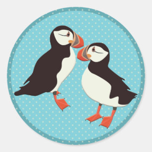 Pegatina Redonda Puffin