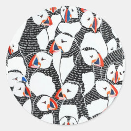 Pegatina Redonda Puffin