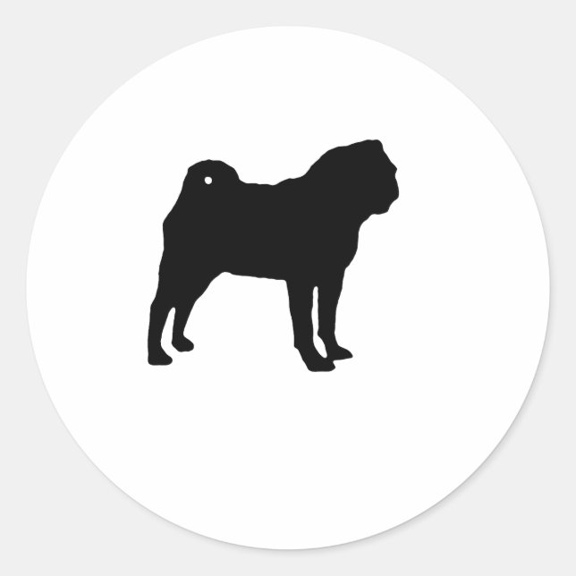 Pegatina Redonda Pug (Anverso)