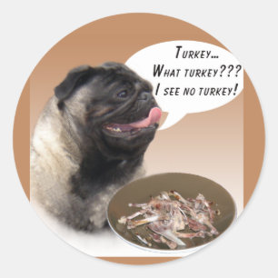 Pegatina Redonda Pug (flauta) Turquía