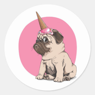 Pegatina Redonda Pugicorn