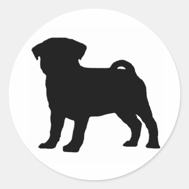 Pegatina Redonda PugPrint (Anverso)