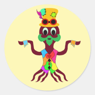 Pegatina Redonda Pulpo 