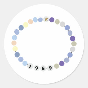 Pegatina Redonda Pulsera de amistad de 1989