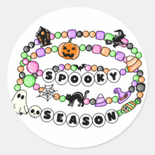 Pegatina Redonda Pulsera de amistad de Halloween en temporada de fa