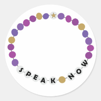 Pegatina Redonda Pulsera de amistad Speak Now