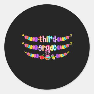 Pegatina Redonda Pulsera de vuelta al cole para profesora de niñas