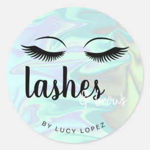 Pegatina Redonda Pulseras holográficas modernas y elegantes