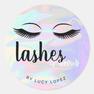 Pegatina Redonda Pulseras holográficas modernas y elegantes