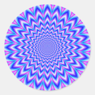 Pegatina Redonda Pulso de 24 puntos en rosa azul y violeta