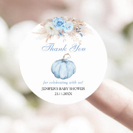 Pegatina Redonda Pumpkin Baby Shower Gracias