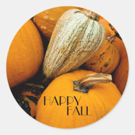 Pegatina Redonda Pumpkin-Happy Fall