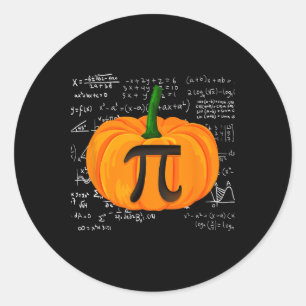 Pegatina Redonda Pumpkin Pie Math Funny Halloween Acción de Gracias