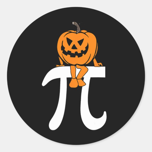 Pegatina Redonda Pumpkin Pie Math Funny Halloween Acción de Gracias (Anverso)