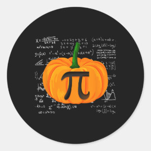 Pegatina Redonda Pumpkin Pie Math Funny Halloween Acción de Gracias