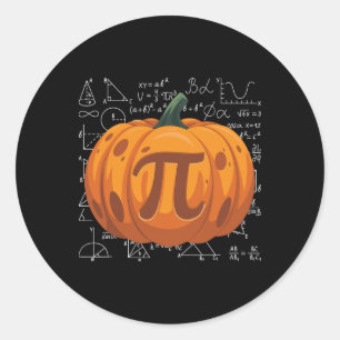 Pegatina Redonda Pumpkin Pie Math Funny Halloween Acción de Gracias