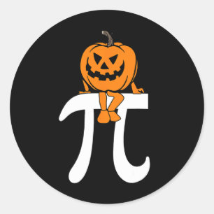 Pegatina Redonda Pumpkin Pie Math Funny Halloween Acción de Gracias
