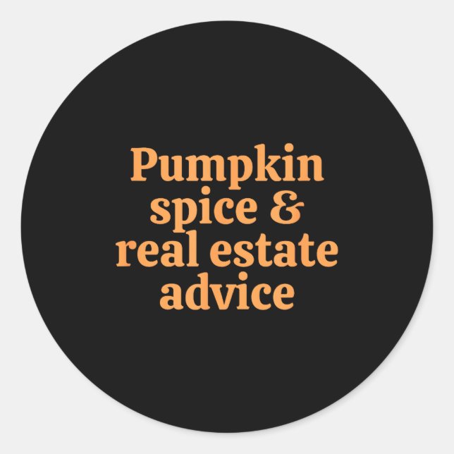 Pegatina Redonda Pumpkin Sce And Real Estate Advice  (Anverso)