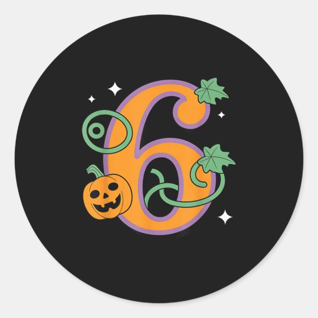Pegatina Redonda Pumpkin Six Seven 67 Matching 6 Halloween Couple  (Anverso)