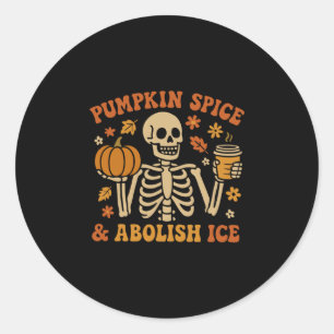Pegatina Redonda Pumpkin Spice Abolir Hielo Antitrupo Resistir Otoñ