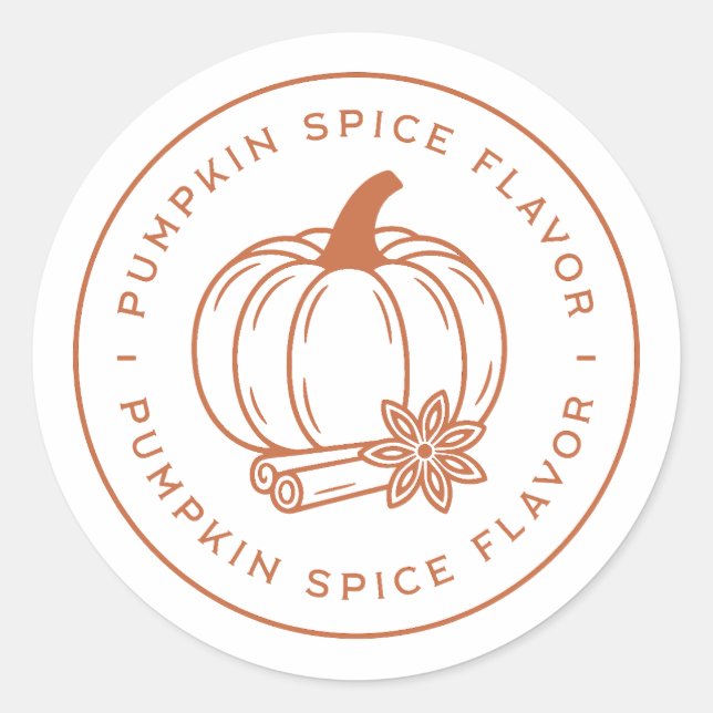 Pegatina Redonda Pumpkin spice flavor flavoring (Anverso)
