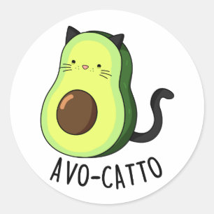 Pegatina Redonda Pun aguacate aguacate