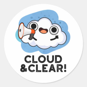 Pegatina Redonda Pun Del Clima En Nube Y Claro Gracioso