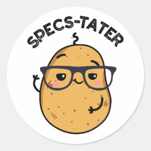 Pegatina Redonda Pun del Espectáculo de Patata Graciosa de Specs
