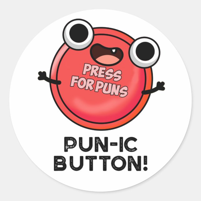 Pegatina Redonda Pun-ic Button Funny Pun (Anverso)